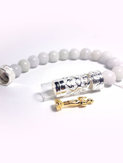 Bracelet Jade Natural 5 cm. SILVER 92.5% 1 BG-29