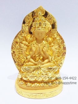 เจ้าแม่กวนอิมพันมือ ทองพ่นทราย ไซส์ 6 นิ้ว