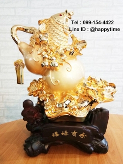 ปลามังกรมงคล บนน้ำเต้าทอง