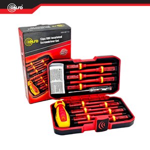 ไขควงกันไฟ 13ตัวชุด ไขควงแกนสลับ ชุดไขควงกันกระแส ไขควงหุ้มฉนวน CONSO VDE561113