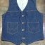 เสื้อกั๊กยีนส์ Wrangler 74175NV Size M อก 29 Made in USA