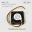 พัดลม Fan MELCO (MMF-04C24DS RC4, CA1382-H01) DC24V 40x40x15mm 0.09A (3wire White C3 Plug)