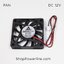 พัดลม Fan DC12V 60x60x10mm (2wire)